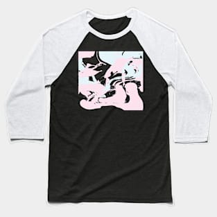 Marble Pattern two color Baseball T-Shirt